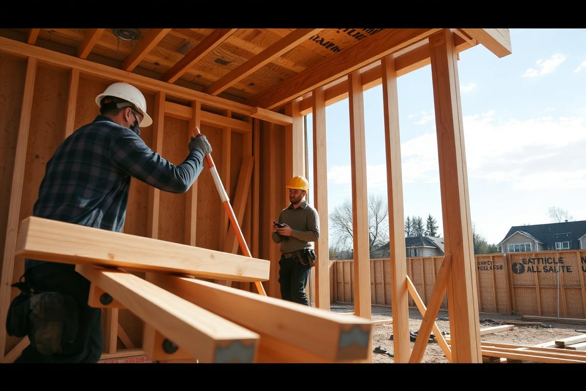 Keeganvico Co. carpenters framing an outbuilding wall on a western Kentucky job site